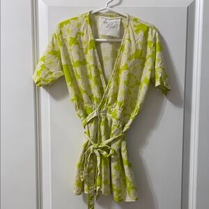 Acacia Honey Swimwear Neon Lime Floral Kids Swim Coverup Kimono